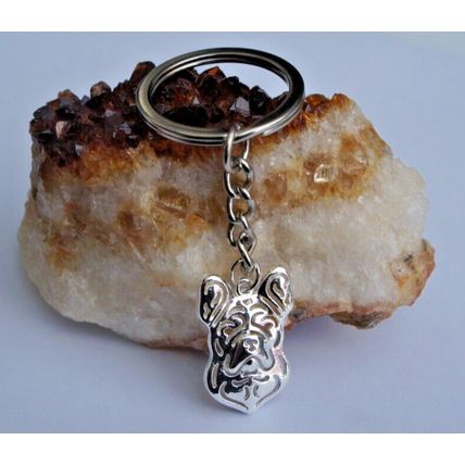 FRENCH BULLDOG METAL KEY RING IN VELVET GIFT BAG FRENCHIE KEY CHAIN