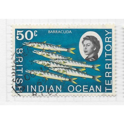BIOT 1968 BARRACUDA FISH MARINE LIFE 50c USED INDIAN OCEAN TERRITORY BRITISH