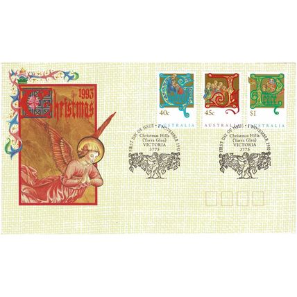 AUSTRALIA 1993 CHRISTMAS SET OF 3 OFFICIAL FIRST DAY COVER CHRISTMAS HILLS FDI