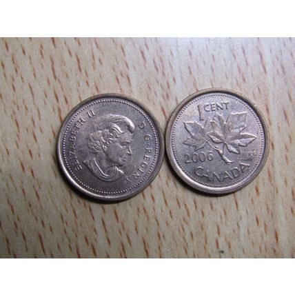 2006 Queen Elizabeth 1 Cent Canada Coin
