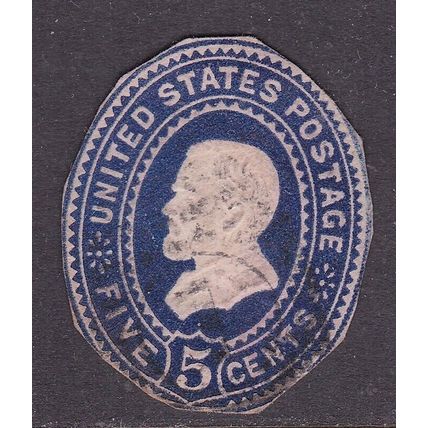 United States Abraham Lincoln 5c Stationary cut out 5c Fine used VGC