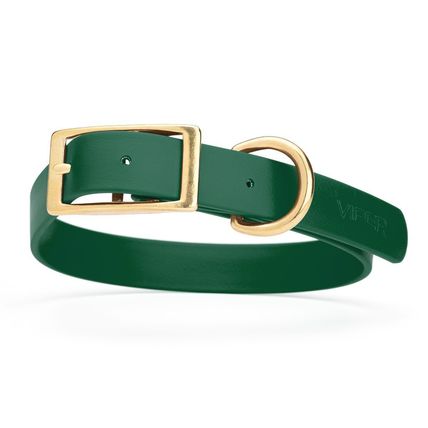 Dog Pet Collar with Brass Hardware Size L W 1” L 18” - 22” Hunter Green