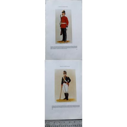 Vintage illustrations: Royal Guernsey Militia 1815 & 1895