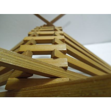 Vintage MCM folding Wooden Basket for table, fruit basket, mail, ect. 9.5"
