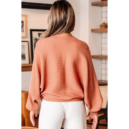 Apricot Pink Wide Rib Knit Button Front Dolman Sleeve Sweater Cardigan