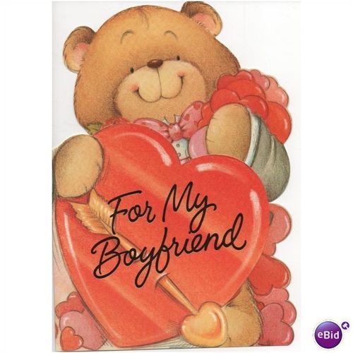 Cute Valentine card 'For My Boyfriend' with cuddly bear