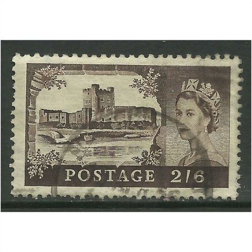 GB 1955 - 58 QE2 H/V 2/6d Brown Castle Wmk 165.(K669 )