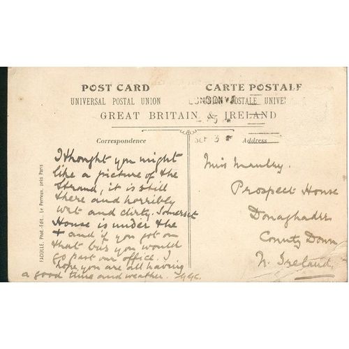 Vintage Universal Postal Union PC - London - The Strand, St. Clement's Church