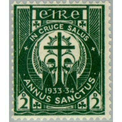 Eire Ireland 1933 2d Grey Green Mounted Mint MM SG 96 Sc 88 stamp Holy Year