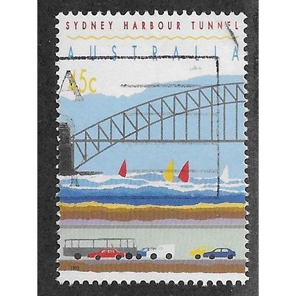 AUS 1992 45c 'SYDNEY HARBOUR BRIDGE' - (L/H_(PERF 15.75) FINE USED (EBID68-764)