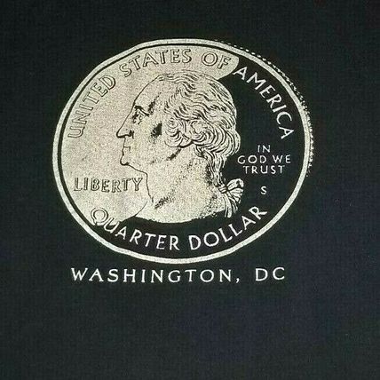 2009 USA Quarter Washington DC District of Columbia Black T-Shirt Men's L Vtg