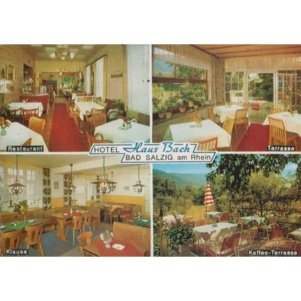 Hotel Haus Bach Bad Salzig AM Rhein Restaurant Kuchenchef 4x Photo Postcard