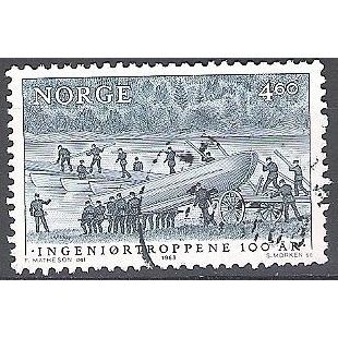 Norge 1988 Michel 994 O Cote (2013) 1.10 Euro Troupes du génie avec pont urgence