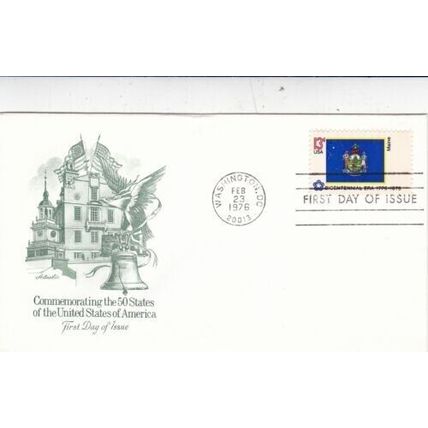 United States 1976 Maine 50 US States FDC Washington DC cancel unaddressed VGC