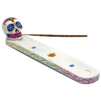 day of the dead white insence holder