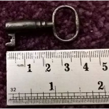 Antique Georgian Cupboard Cabinet Lock Brass Steel 1 Has 1 Key LEFT HANDED L0CK