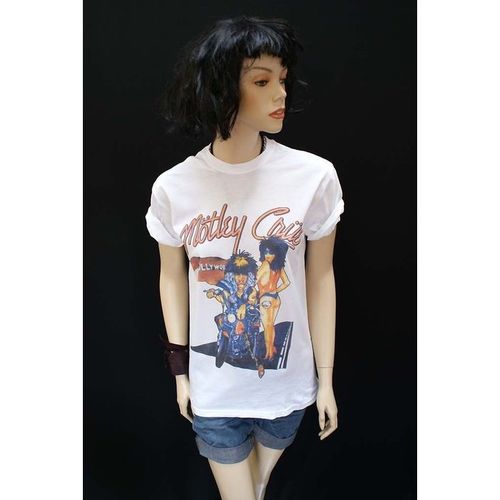 Motley Crue 1980s Glam ROCK Metal Festival Graphic White Small T shirt S