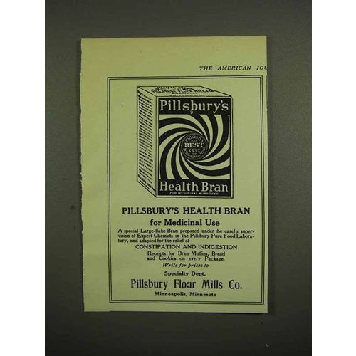 1918 Pillsbury Health Bran Ad - For Medicinal Use