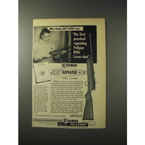 1958 Crosman 400 Pellgun Rifle Ad - Art Cook