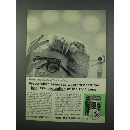 1961 Foster Grant Sunglasses Ad - Total Protection