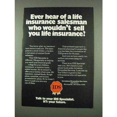 1973 IDS Investors Diversified Services Ad - Salesman