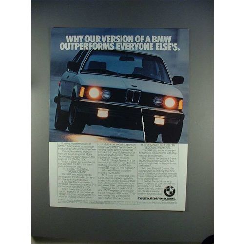 1982 BMW 320i Car Ad - Outperforms Everone Else's!