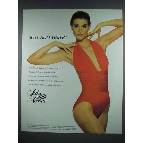 1988 Saks Fifth Avenue Yves Saint Laurent Swimsuit Ad