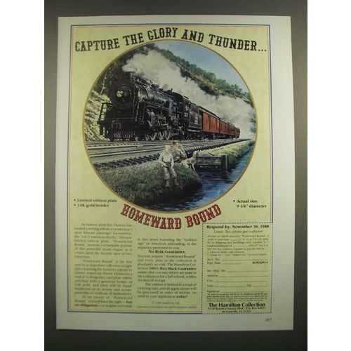 1988 The Hamilton Collection Ad - Homeward Bound Plate