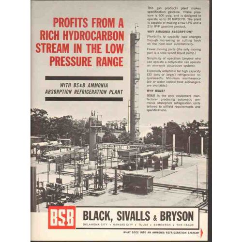 BLACK SIVALLS BRYSON INC 1962 Profits rich hydrocarbon vintage ad