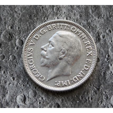1929 George V Silver Sixpence 6d British English .500 silver