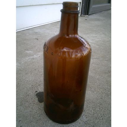 Javex bottle amber glass vintage pre 1973