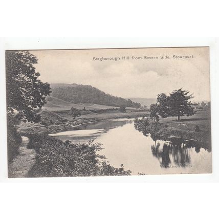 Stagborough Hill from Severn Side Stourport Postcard Worcestershire
