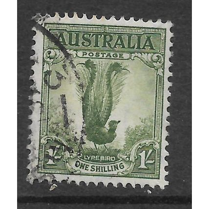 AUSTRALIA 1941 1s SUPERB LYREBIRD GREY - GREEN SG 192 FINE USED#