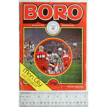 1977 programme Middlesbrough v. Manchester City