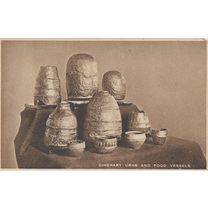Cinerary Urns & Food Vessels Isle Of Man Manx Pottery Postcard
