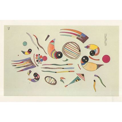 Vassily Kandinsky Aquarellew Fish Kaleidoscope WW2 Painting Postcard