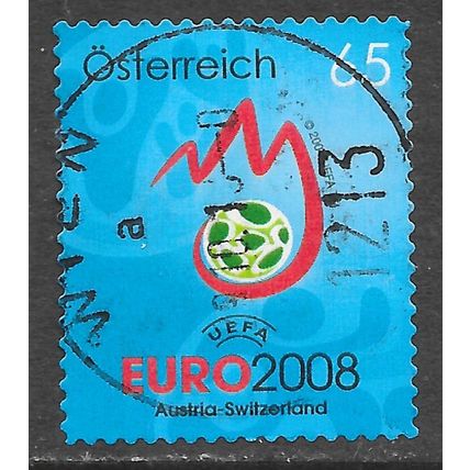 AUSTRIA 2008 UEFA CHAMPIONSHIP FOOTBALL HOSTS SWITZERLAND 65c USED SG?