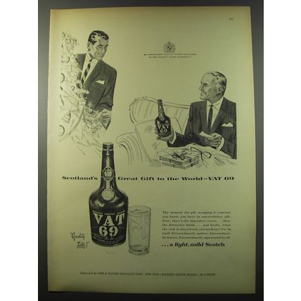 1955 Vat 69 Scotch Ad - Scotland's great gift to the world - Vat 69