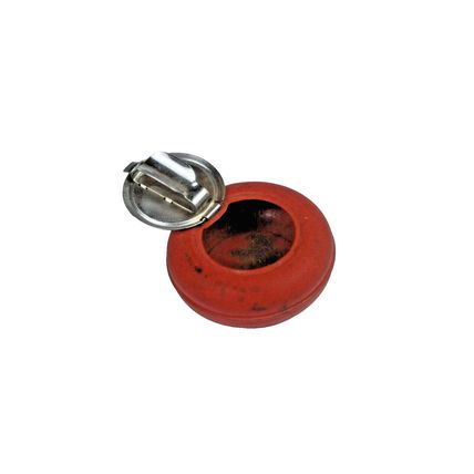 VTG. Small Portable Pocket METAL Ashtray with Cigarette Rest, Red. Free shipping