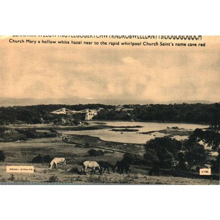 Llanfair...gogoch, Menai Straits, Wales, Postcard