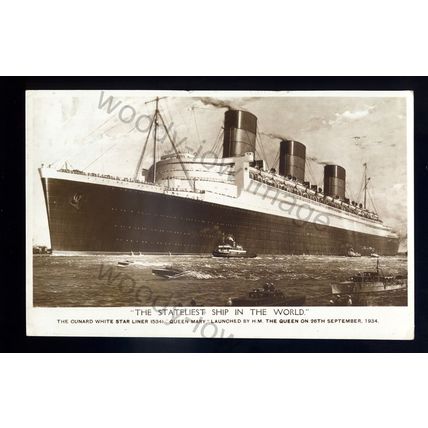 LS2750 - Cunard White Star Liner (534) - Queen Mary - built 1936 - postcard