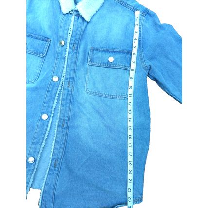 Mens Madden NYC Medium Denim Jeans Jacket Sherpa Collar Light Wash Fall Jacket