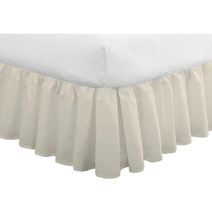 Fresh Ideas Ruffled Bed Skirt-14" Drop-78"W x 80"L-KING-IVORY-NEW-SEALED-FAST