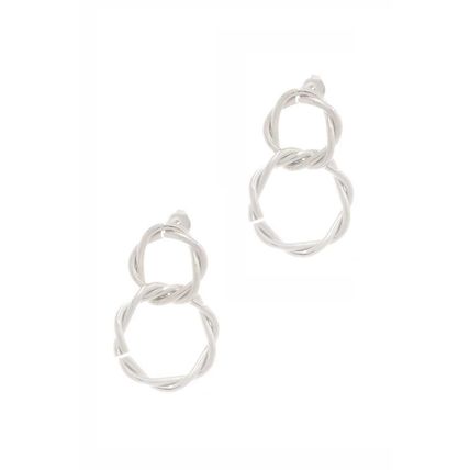 Secret Box Double Twist Metal Dangle Stud Earring