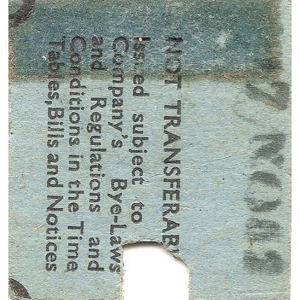 Liverpool Overhead Railway Edmondson Ticket - Seaforth Sands to Brunswick