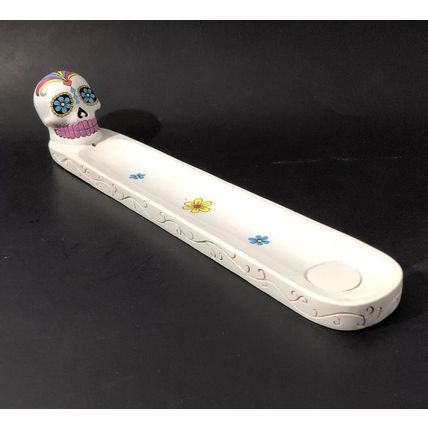 day of the dead white insence holder