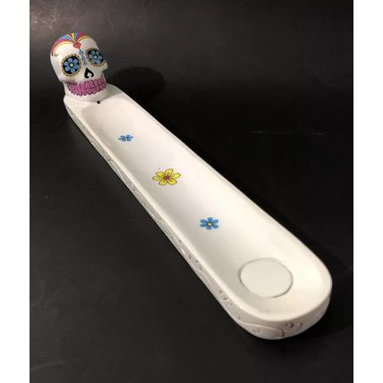 day of the dead white insence holder