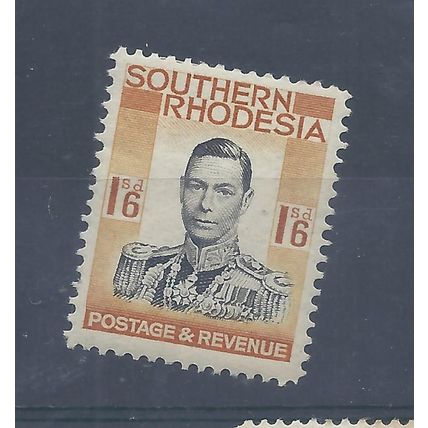 Southern Rhodesia stamps. 1937 George VI 1s6d MH SG 49 (Q755)