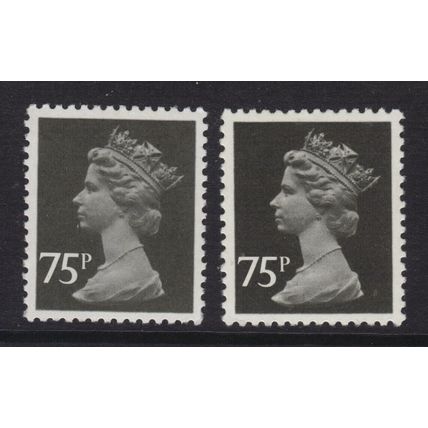 X1023 UG130 75p Black PCP TWO SHADES LIGHT & DARK ~ LITHO QUESTA Unmounted Mint