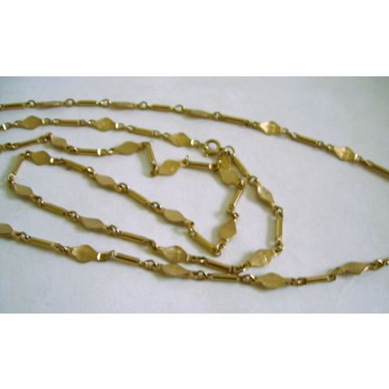 signed Sarah Coventry Necklace Bar & Flat Link Opera Length 40" Vintage Chain